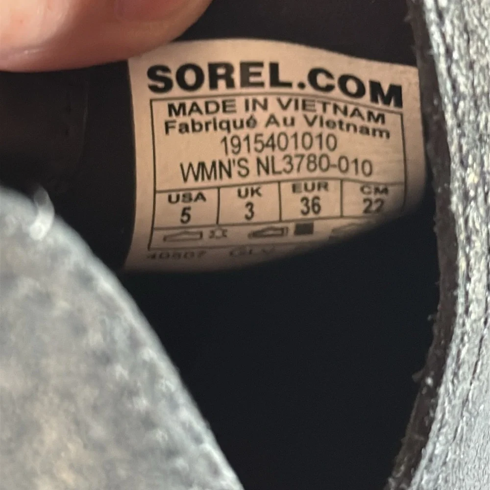 Sorel Lolla Black Leather Cut Out Ankle Booties